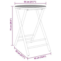 vidaXL Ensemble bistro en bambou naturel Moyen pliable