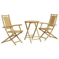 vidaXL Ensemble bistro en bambou naturel 2 places pliable