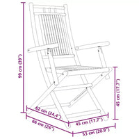 vidaXL Ensemble bistro en bambou naturel 2 places pliable