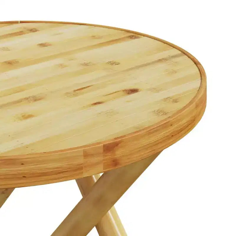 vidaXL Ensemble bistro en bambou naturel, 3 pièces, pliable