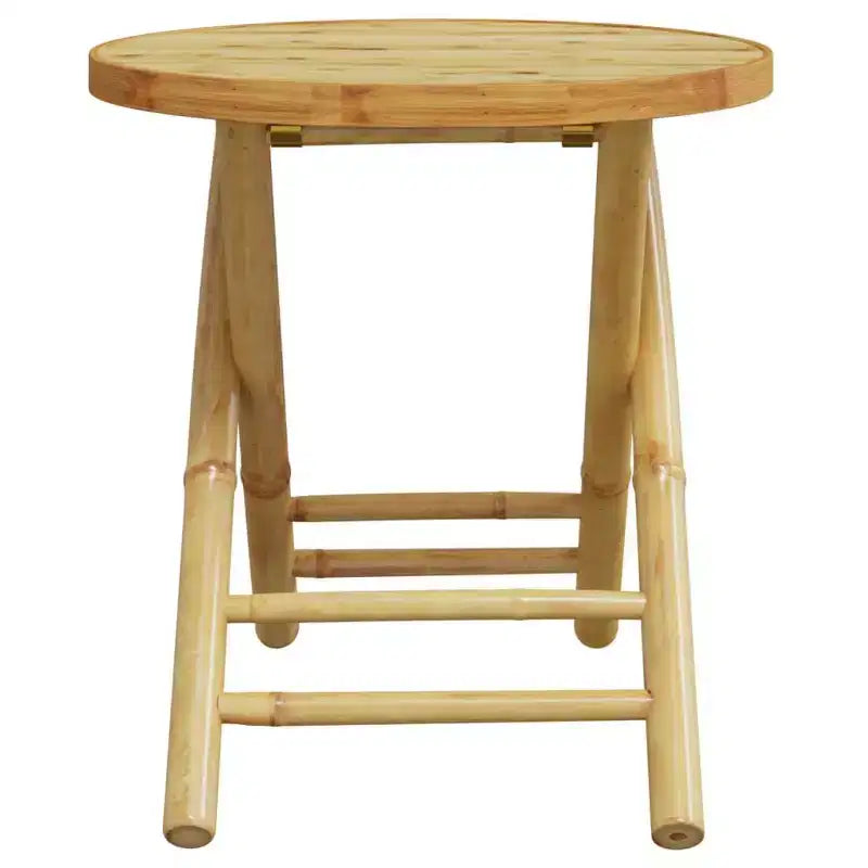 vidaXL Ensemble bistro en bambou naturel, 3 pièces, pliable