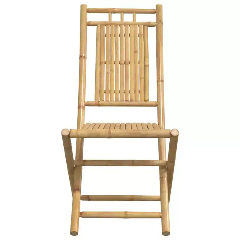 vidaXL Ensemble bistro en bambou naturel, 3 pièces, pliable