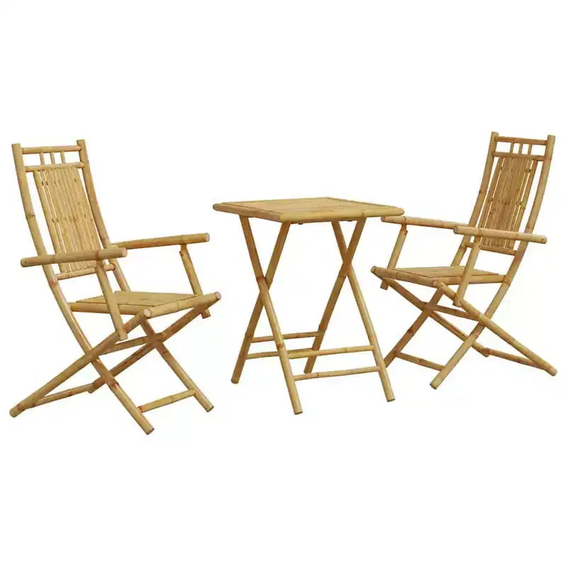 vidaXL Ensemble de bistrot Bambou naturel Bambou Ensemble de bistrot pliant moyen