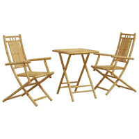 vidaXL Ensemble de bistrot Bambou naturel Bambou Ensemble de bistrot pliant moyen