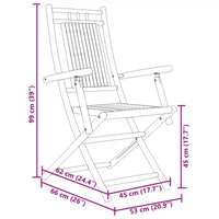 vidaXL Ensemble bistro 3 pièces en bambou naturel pliable