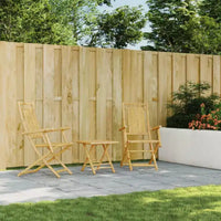 vidaXL Ensemble bistro 3 pièces en bambou naturel pliable
