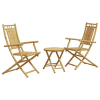 vidaXL Ensemble de bistro en bambou naturel, compact et pliable
