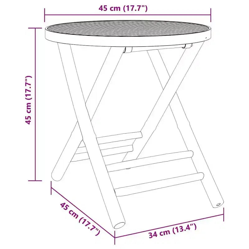 vidaXL Ensemble de bistro en bambou naturel, compact et pliable