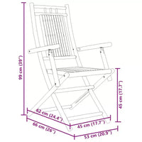 vidaXL Ensemble de bistro en bambou naturel, compact et pliable