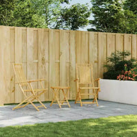 vidaXL Ensemble de bistro en bambou naturel, compact et pliable