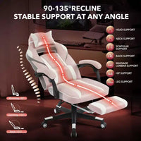 Chaise rose fleur de cerisier avec repose-pieds, chaise d'ordinateur ergonomique avec soutien lombaire et appui-tête, chaises de direction à base pivotante à 360° et hauteur réglable