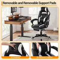 Chaise rose fleur de cerisier avec repose-pieds, chaise d'ordinateur ergonomique avec soutien lombaire et appui-tête, chaises de direction à base pivotante à 360° et hauteur réglable