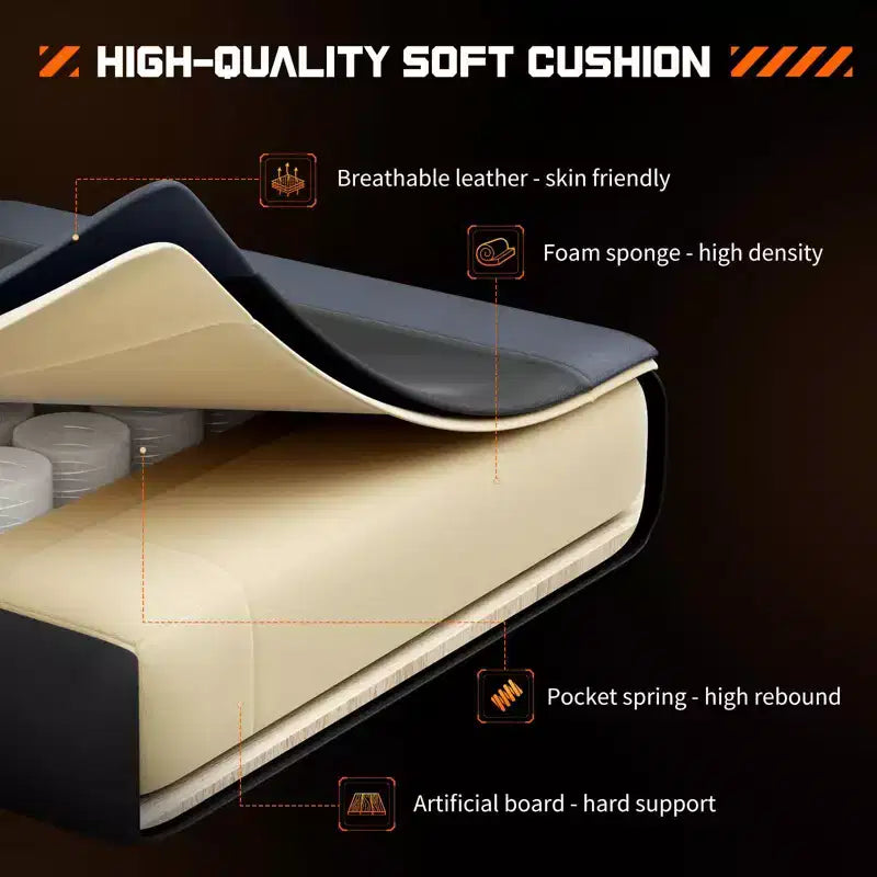 Chaise gaming ergonomique Okak avec repose-pieds et soutien lombaire, chaise d'ordinateur avec appui-tête et accoudoir, chaise à roulettes pour l'étude, le bureau