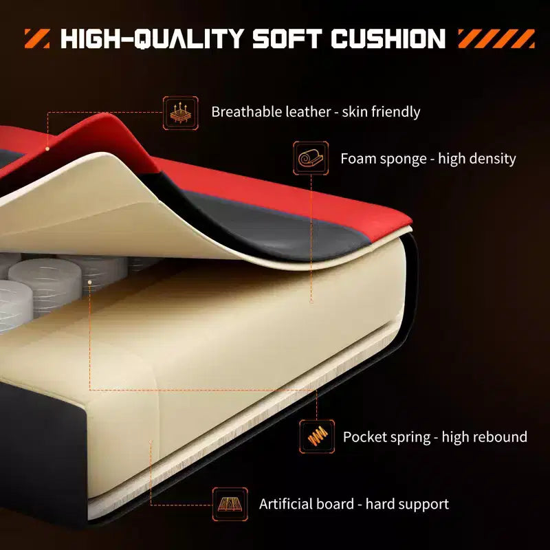 Chaise gaming ergonomique Okak avec repose-pieds et soutien lombaire, chaise d'ordinateur avec appui-tête et accoudoir, chaise à roulettes pour l'étude, le bureau