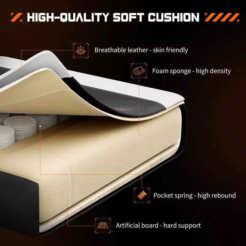 Chaise gaming ergonomique Okak avec repose-pieds et soutien lombaire, chaise d'ordinateur avec appui-tête et accoudoir, chaise à roulettes pour l'étude, le bureau