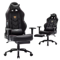 Chaise gaming ergonomique Okak à dossier haut avec coussin cervical amovible, chaise d'ordinateur à assise rembourrée et soutien lombaire, chaise confortable pour la maison, noir