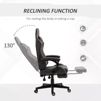 Chaise de jeu racing en cuir PU Diamond, chaise de bureau gamer à dossier haut, fauteuil inclinable pivotant avec repose-pieds, support lombaire, hauteur réglable