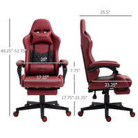 Chaise de jeu racing en cuir PU Diamond, chaise de bureau gamer à dossier haut, fauteuil inclinable pivotant avec repose-pieds, support lombaire, hauteur réglable