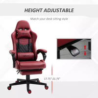 Chaise de jeu racing en cuir PU Diamond, chaise de bureau gamer à dossier haut, fauteuil inclinable pivotant avec repose-pieds, support lombaire, hauteur réglable