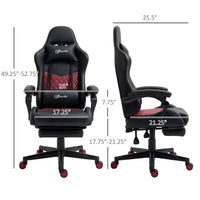 Chaise de jeu racing en cuir PU Diamond, chaise de bureau gamer à dossier haut, fauteuil inclinable pivotant avec repose-pieds, support lombaire, hauteur réglable