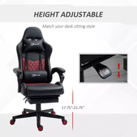 Chaise de jeu racing en cuir PU Diamond, chaise de bureau gamer à dossier haut, fauteuil inclinable pivotant avec repose-pieds, support lombaire, hauteur réglable