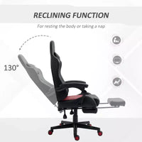 Chaise de jeu racing en cuir PU Diamond, chaise de bureau gamer à dossier haut, fauteuil inclinable pivotant avec repose-pieds, support lombaire, hauteur réglable