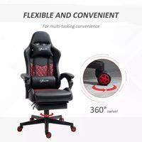 Chaise de jeu racing en cuir PU Diamond, chaise de bureau gamer à dossier haut, fauteuil inclinable pivotant avec repose-pieds, support lombaire, hauteur réglable