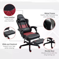 Chaise de jeu racing en cuir PU Diamond, chaise de bureau gamer à dossier haut, fauteuil inclinable pivotant avec repose-pieds, support lombaire, hauteur réglable