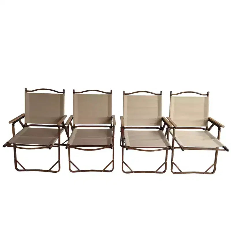 Chaise pliable et portable confortable avec accoudoirs - Cadre en aluminium, chaise Kermit de voyage facile à plier et à transporter, lot de 4