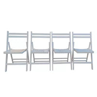 Chaise pliante en bois à lattes pour événement spécial - Blanche, lot de 4, CHAISE PLIANTE, STYLE PLIABLE