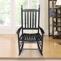 Fauteuil à bascule de porche en bois NOIR, sans tapis