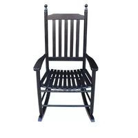 Fauteuil à bascule de porche en bois NOIR, sans tapis