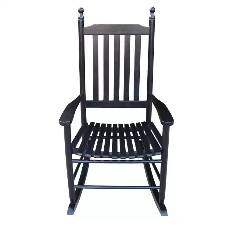 Fauteuil à bascule de porche en bois NOIR, sans tapis