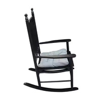 Fauteuil à bascule de porche en bois NOIR, sans tapis