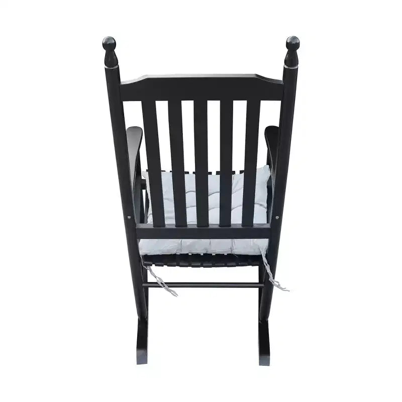 Fauteuil à bascule de porche en bois NOIR, sans tapis