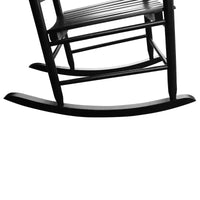 Fauteuil à bascule de porche en bois NOIR, sans tapis