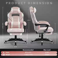 Chaise gaming ergonomique Acekool pour adultes, cuir PU, lombaire de massage, repose-pieds, réglable, pour le bureau ou le gaming