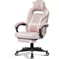 Chaise gaming ergonomique Acekool pour adultes, cuir PU, lombaire de massage, repose-pieds, réglable, pour le bureau ou le gaming