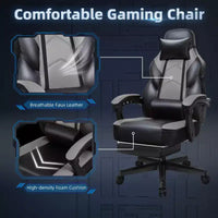 Chaises de Jeu Celebalcony pour Adultes avec Repose-Pieds, Dossier Haut, Support Lombaire Massant, Chaises d'Ordinateur Pivotantes à 360° et Réglables en Hauteur