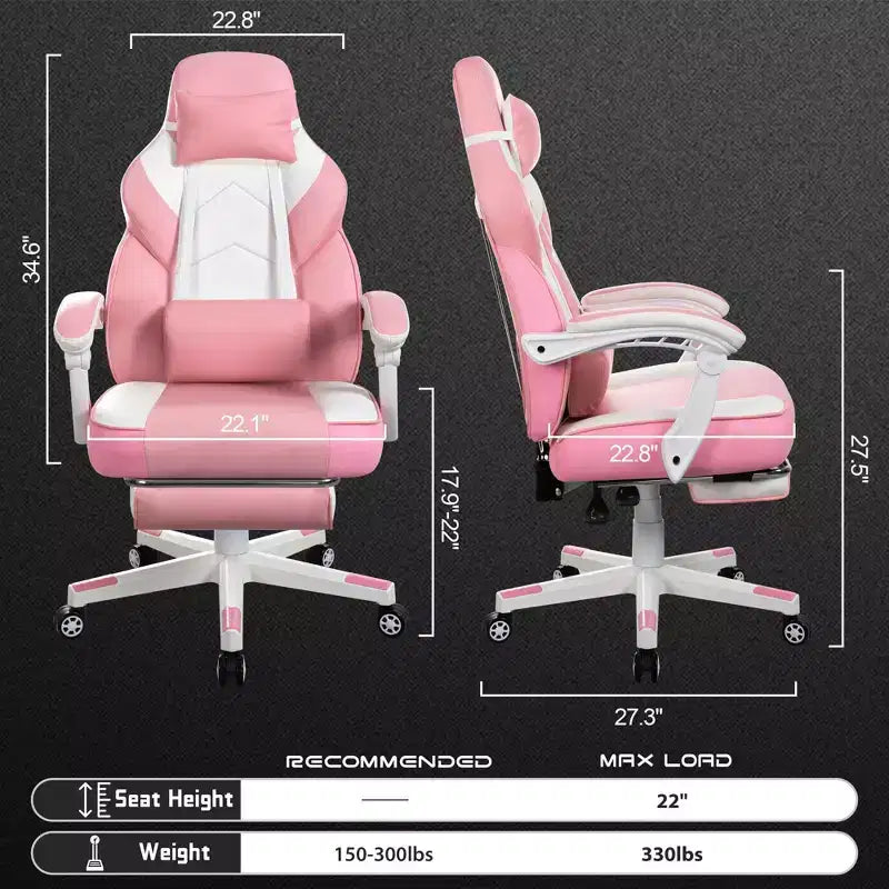 Chaises gaming Celebalcony pour adultes avec repose-pieds, dossier haut, soutien lombaire de massage, chaises d'ordinateur pivotantes à 360° à hauteur réglable