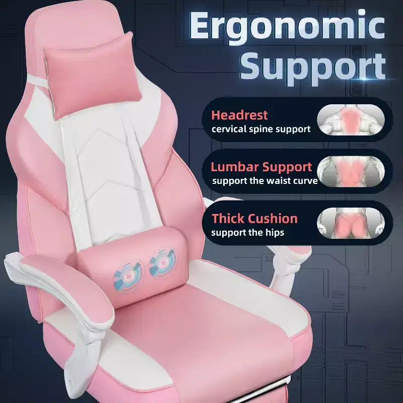 Chaises gaming Celebalcony pour adultes avec repose-pieds, dossier haut, soutien lombaire de massage, chaises d'ordinateur pivotantes à 360° à hauteur réglable