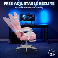 Chaises de Jeu Celebalcony pour Adultes avec Repose-Pieds, Dossier Haut, Support Lombaire Massant, Chaises d'Ordinateur Pivotantes à 360° et Réglables en Hauteur