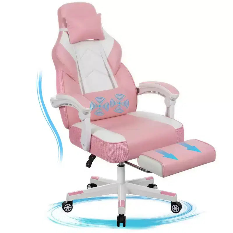 Chaises gaming Celebalcony pour adultes avec repose-pieds, dossier haut, soutien lombaire de massage, chaises d'ordinateur pivotantes à 360° à hauteur réglable