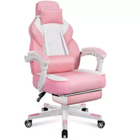 Chaises de Jeu Celebalcony pour Adultes avec Repose-Pieds, Dossier Haut, Support Lombaire Massant, Chaises d'Ordinateur Pivotantes à 360° et Réglables en Hauteur
