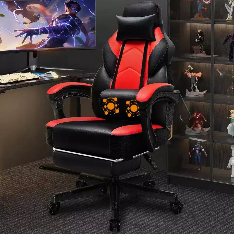 Chaises gaming Celebalcony pour adultes avec repose-pieds, dossier haut, soutien lombaire de massage, chaises d'ordinateur pivotantes à 360° à hauteur réglable