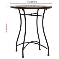 vidaXL Salon de bistrot Mosaïque Terre cuite Fer enduit de poudre, carreaux en céramique