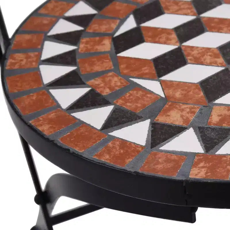 vidaXL Salon de bistrot Mosaïque Terre cuite Fer enduit de poudre, carreaux en céramique