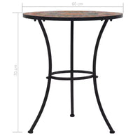 vidaXL Salon de bistrot Mosaïque Terre cuite Fer enduit de poudre, carreaux en céramique