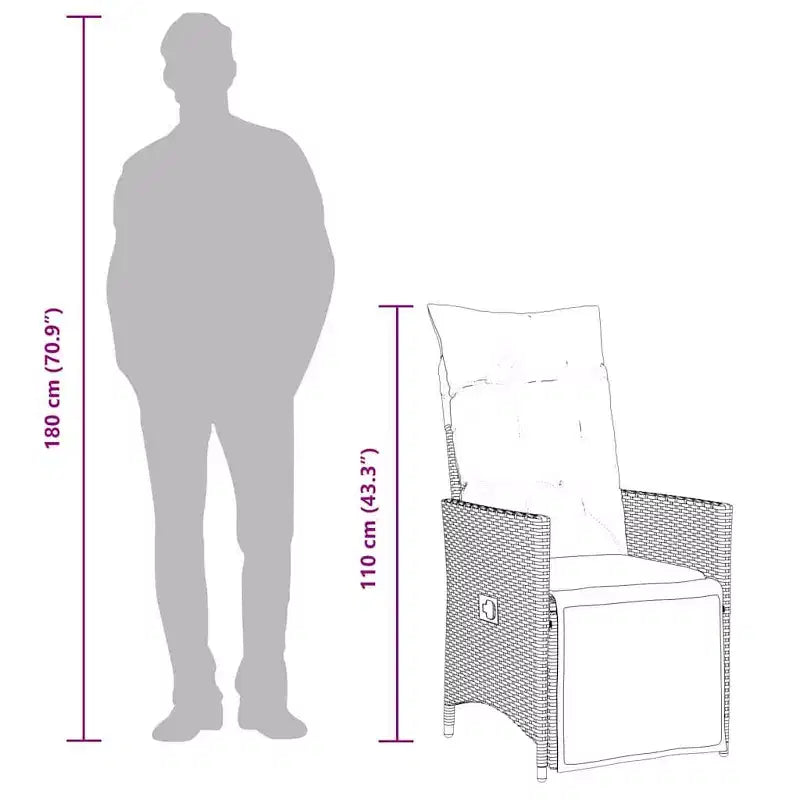 vidaXL Ensemble bistrot 3 pièces avec coussins en résine tressée gris