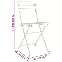 vidaXL Ensemble bistro pliant 3 pcs Bois de teck massif et acier